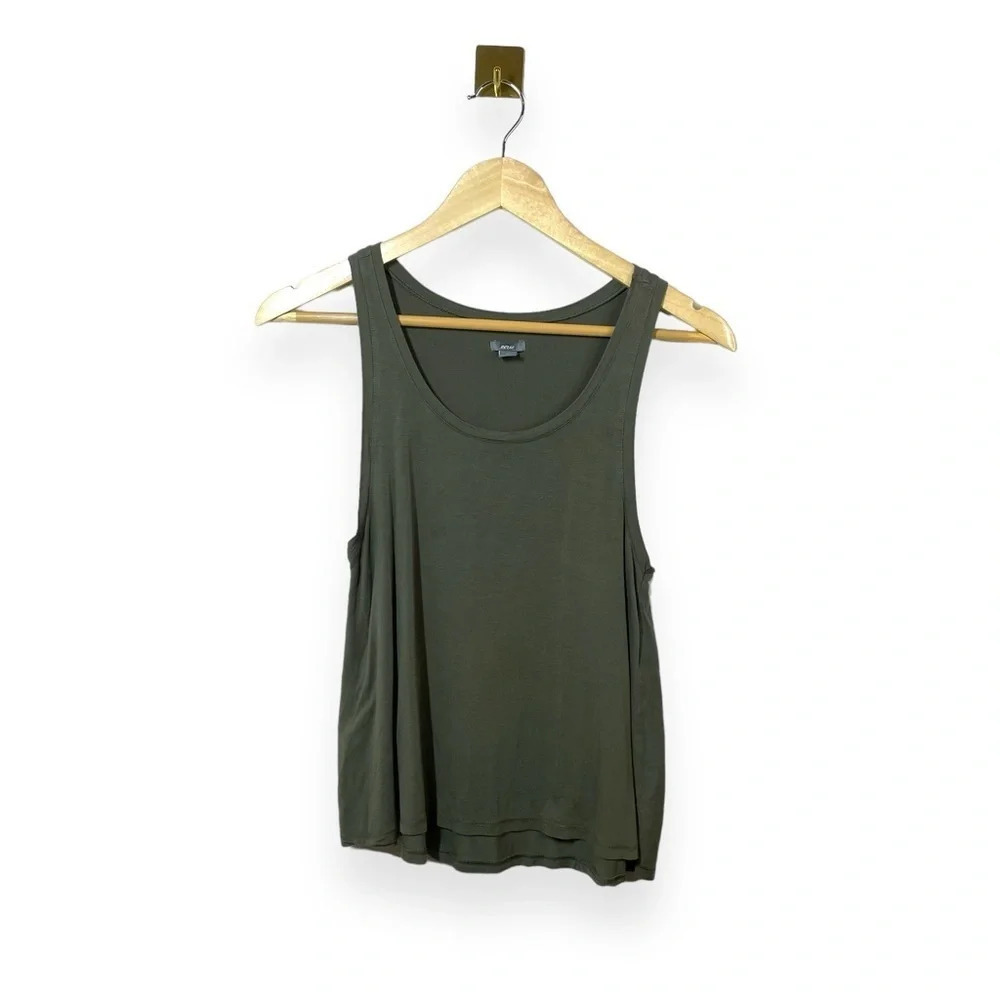 Aerie Soft Flowy Tank Top Olive Green Sleeveless Size Small